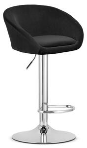 Scaun Bar Elitte Catifea Negru, Baza Cromata