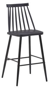 Scaun Bar Annet II Polipropilena Negru , Picioare Metalice Negre