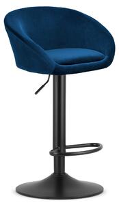 Scaun Bar Elitte Catifea Albastru, Baza Neagra