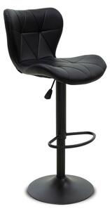 Scaun Bar Costta Piele Ecologica Neagra Baza Neagra