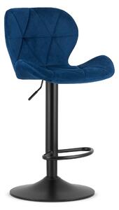 Scaun Bar Kross Catifea Albastru, Baza Neagra