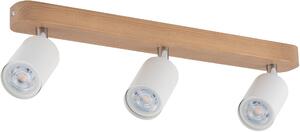 TK Lighting Top lampă de tavan 3x10 W alb-crom-lemn 3296
