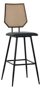 Scaun Bar Kammy Tapiterie Piele Ecologica Neagra