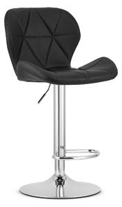 Scaun Bar Kross Piele Ecologica Negru, Baza Cromata