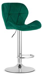Scaun Bar Kross Catifea Verde, Baza Cromata