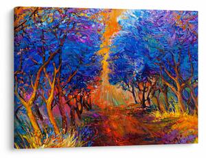 Tablou - Coroane de copac de toamnă, impresionism modern (70x50 cm)