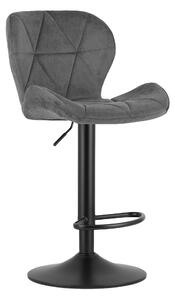 Scaun Bar Kross Catifea Gri, Baza Neagra