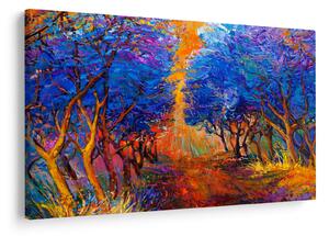 Tablou - Coroane de copac de toamnă, impresionism modern (90x60 cm)