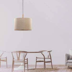TK Lighting Deva Nature lampă suspendată 1x15 W negru-gri/frasin-lemn-bej 6107