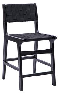 Scaun Bar Sylvanna Lemn, Tapiterie Piele Ecologica Negru