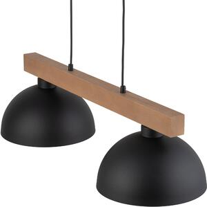 TK Lighting Oslo lampă suspendată 2x15 W negru-lemn 4711