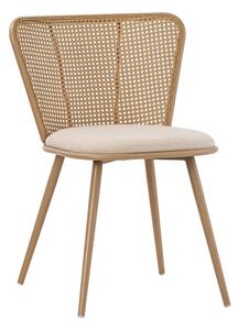 Scaun Bucatarie/Dining Damys Ratan Sintetic ,Sezut Textil Bej