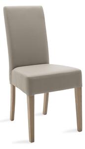 Scaun Bucatarie/Dining Digit Piele Ecologica Gri Picioare Stejar Sonoma