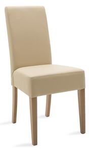 Scaun Bucatarie/Dining Digit Piele Ecologica Bej Picioare Stejar Sonoma