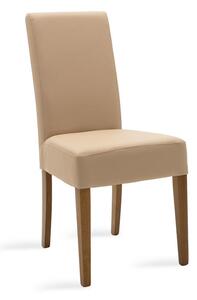 Scaun Bucatarie/Dining Digit Piele Ecologica Crem Picioare Nuc