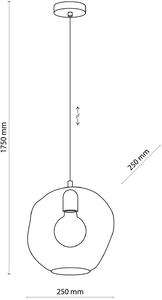 TK Lighting Sol lampă suspendată 1x15 W negru-auriu-chihlimbar 3368