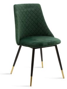 Scaun Bucatarie/Dining Grysell Catifea Verde Picioare Negre-Auriu
