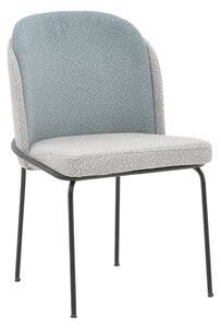 Scaun Bucatarie/Dining Dromina Tapiterie Boucle Gri Deschis- Albastru