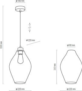 TK Lighting Tulon lampă suspendată 1x60 W negru-grafit 4192