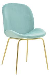 Scaun Bucatarie/Dining Milnos Catifea Turcoaz, Picioare Aurii
