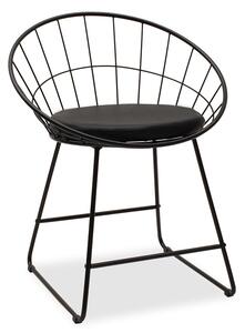 Scaun Bucatarie/Dining Metalic Spow Sezut Tapitat Negru