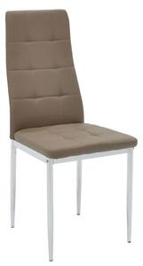 Scaun Bucatarie/Dining Kleo Piele Ecologica Bej Picioare Crom
