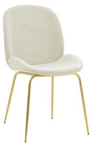 Scaun Bucatarie/Dining Milnos Catifea Bej, Picioare Aurii