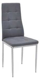 Scaun Bucatarie/Dining Kleo Piele Ecologica Gri Picioare Crom