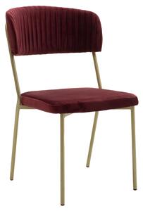 Scaun Bucatarie/Dining Lavian Catifea Rosu Bordo Picioare Metalice Aurii
