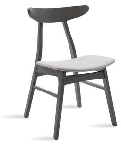 Scaun Bucatarie/Dining Orchid Lemn De Cauciuc Finisaj Gri Antracit Sezut Tapitat