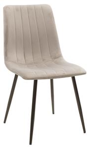 Scaun Bucatarie/Dining Nomir Catifea Gri, Picioare Metalice Finisaj Lemn
