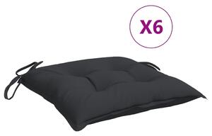 Perne de scaun, 6 buc., negru, 40x40x7 cm, textil oxford