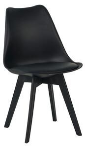Scaun Bucatarie/Dining Viko Negru Sezut Tapitat Cu Piele Ecologica, Picioare Negre