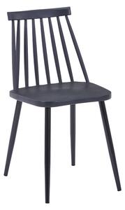Scaun Bucatarie/Dinng Annet Polipropilena Alb, Picioare Metalice Negre