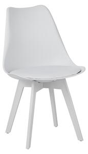 Scaun Bucatarie/Dining Viko Alb Sezut Tapitat Piele Ecologica, Picioare Albe