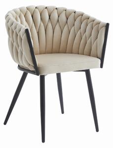 Scaun Dining Tip Fololiu Mira Catifea Bej