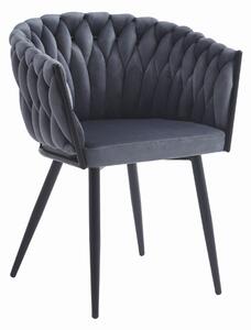 Scaun Dining Tip Fololiu Mira Catifea Gri Inchis