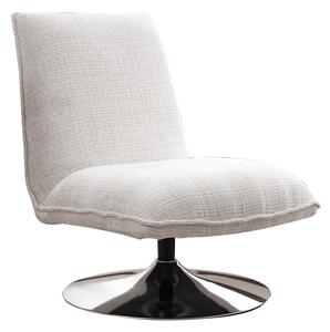 Scaun Rotativ Raymon Textil Crem, Baza Metalica Crom