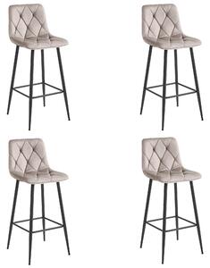 Set 4 Scaune Bar Fido Catifea Bej