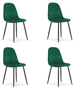 Set 4 Scaune Bucatarie/Dining Askora Catifea Verde