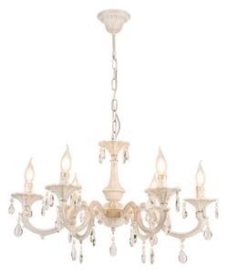 Brilagi - Candelabru suspendat pe lanț CLASSIC 6xE14/10W/230V crem/patină
