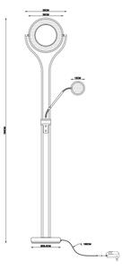 Globo 59038MD - Lampă de podea LED dimabilă EBRO 20W/230V + 4W 3000K alamă