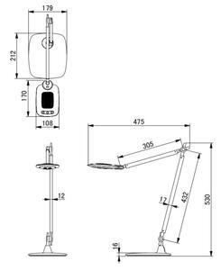 Globo 58272 - Lampă de birou LED PATTAYA, tactilă și dimabilă, 9W/230V, 3000/5000/6500K