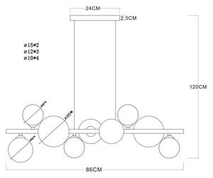 Globo 56142-9H - Candelabru LED suspendat pe cablu RIHA 9xG9/3W/230V