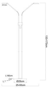 Globo 58504-2SSA-LED cu dimmer Lampă de podea SILVIO 2x6,5W/230V 2700/3350/4000K bej
