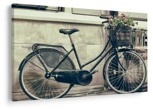Tablou - Bicicleta de epocă cu flori (90x60 cm)