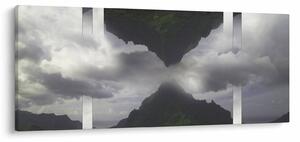 Tablou - Munții din Islanda, colaj geometric (120x50 cm)