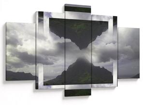 Tablou - Munții din Islanda, colaj geometric (150x105 cm)