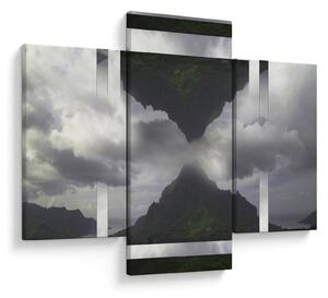 Tablou - Munții din Islanda, colaj geometric (90x60 cm)