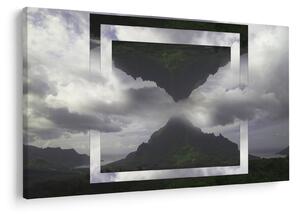 Tablou - Munții din Islanda, colaj geometric (90x60 cm)